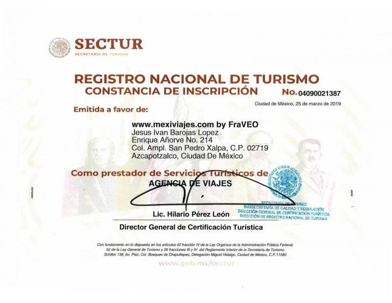 Registro Nacional De Turismo Mexiviajes