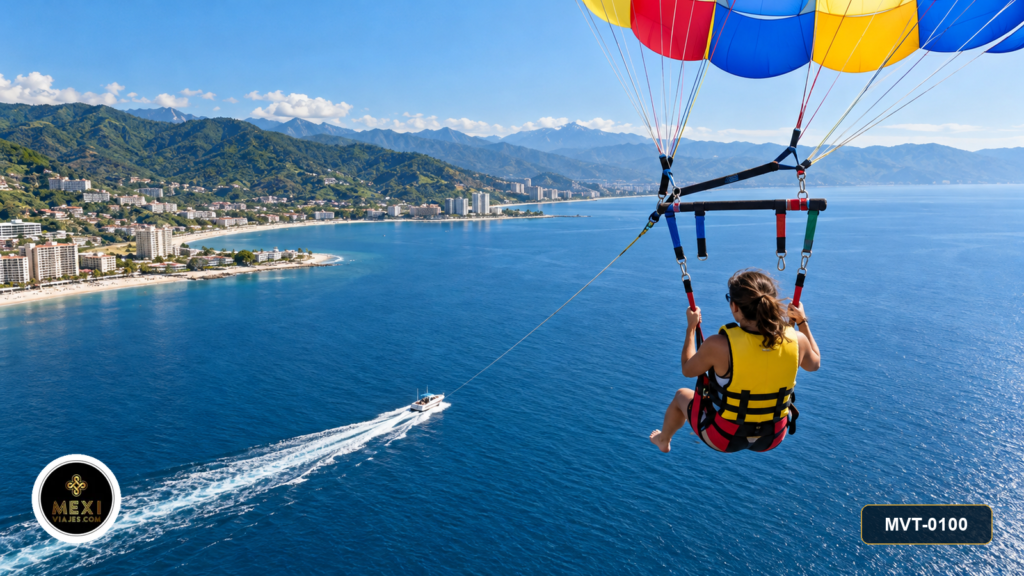 Parasailing en la bahía de Banderas
