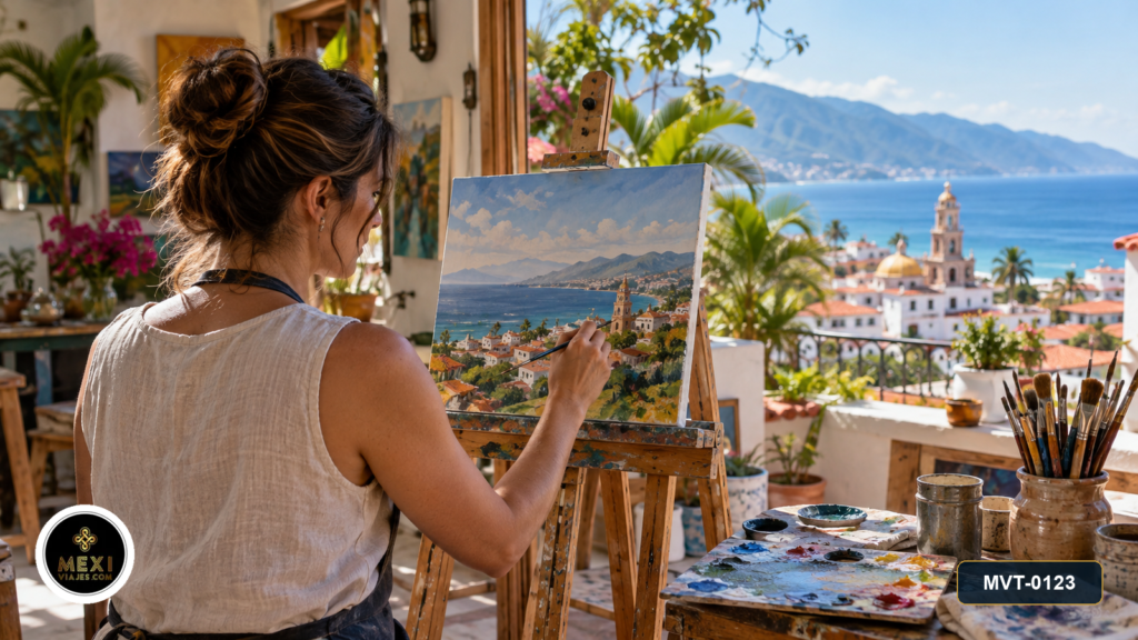Clase de pintura al óleo en Puerto Vallarta