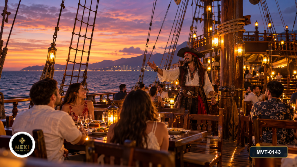 Barco pirata Marigalante con cena y espectáculo